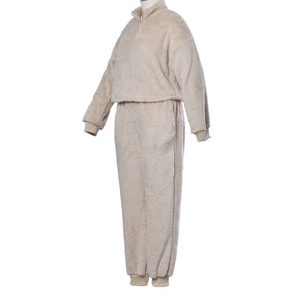 One Fit Loungewear - Superweicher Anti-Allergie Mikroflannell, M bis XL, Beige image number 2