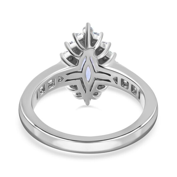 Tansanit and Zirkon Ring 925 Silber Platin-&Uuml;berzug image number 5