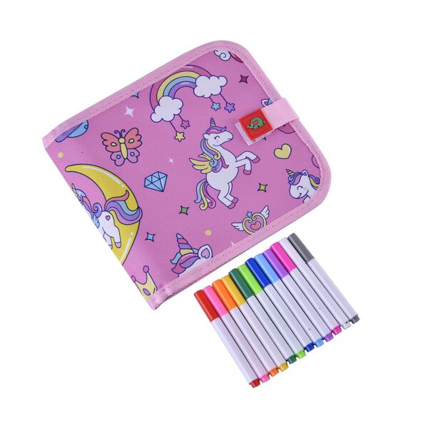 14-Gesicht Kinder Malbuch mit 12 Farbe Kunststoff, Einhornmuster image number 3