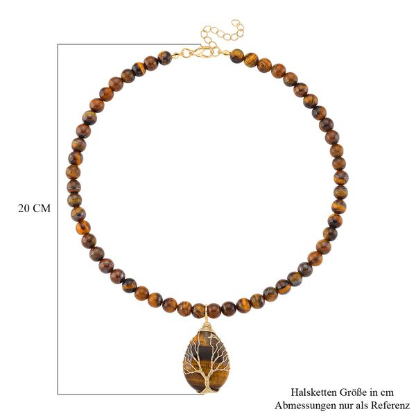 Tigerauge Halskette, ca. 45 cm + 5 cm extender, vergoldet ca. 230.00 ct image number 6