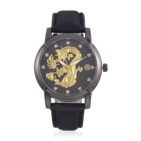 STRADA - Japanisches Uhrwerk, Weißer Kristall schwarzer Uhr