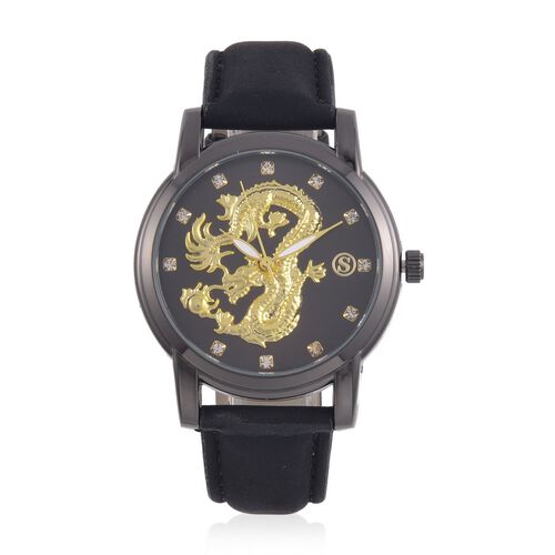 STRADA - Japanisches Uhrwerk, Weißer Kristall schwarzer Uhr image number 0