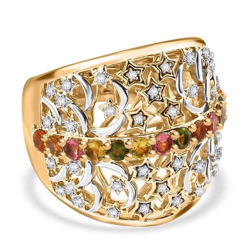 GP Celestial Kollektion- AA Multi-Turmalin, Zirkon und Kanchanaburi blauer Saphir Ring  - 1,27 ct. image number 0