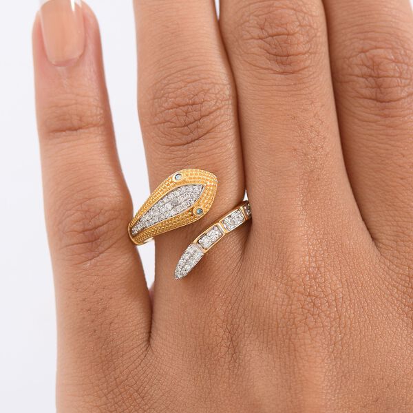 LUXURIANT DIAMANT - Lab Grown Diamant SI-GH Ring 925 Silber 750 Gelbgold Vermeil (Größe 18.00) ca. 0.50 ct image number 3