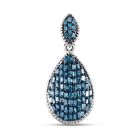 Blauer Diamant Anhänger, 925 Silber platiniert ca. 0.50 ct