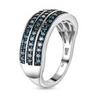Blauer Diamant-Half-Eternity-Ring, 925 Silber platiniert, 1,00 ct. image number 4