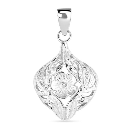 Royal Bali Kollektion - Floraler Anhänger in 925 Silber image number 0