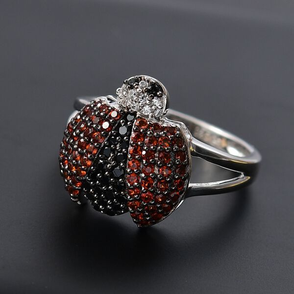 GP Trionfo Kollektion - Schwarzer Spinell, Zirkon, Mosambik Granat und Kanchanaburi blauer Saphir-Ring - 1,04 ct. image number 2