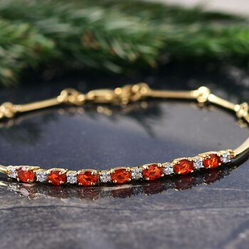 D'Joy AAA Blaze Feueropal und Zirkon 19cm Armband - 1,12 ct.