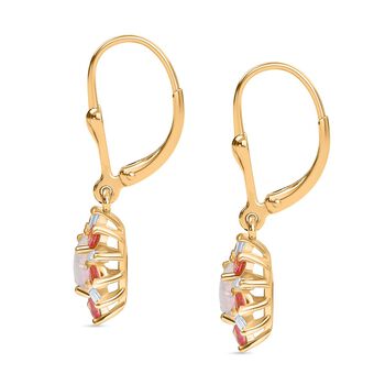 AA Nat&uuml;rliche, &auml;thiopische Welo Opal, Rosa Turmalin und Moissanit Ohrringe - 1,61 ct.