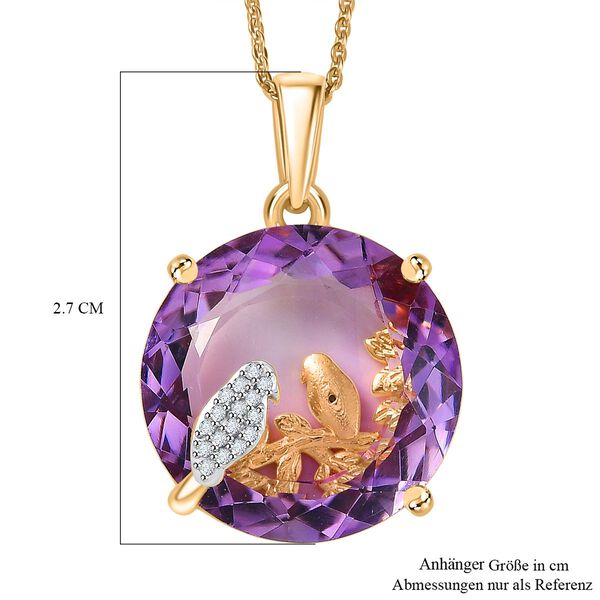 GP Trionfo Kollektion- AA Rose De France Amethyst, Zirkon und blauer Saphir Anhänger mit 50cm Kette- 20,27ct. image number 7