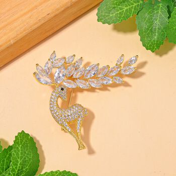 Wei&szlig;er Zirkonia, Schwarzer Zirkonia Brosche, Nickelfreies Messing