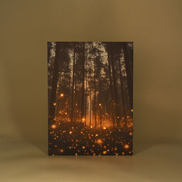 LIVMORE Stadt Skyline Nacht Motiv LED Wandbild mit Glasfaser Lichteffekt 30 x 40 cm image number 4