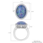 Boulder Opal Triplett und Zirkon Halo Ring - 7,15 ct. image number 6