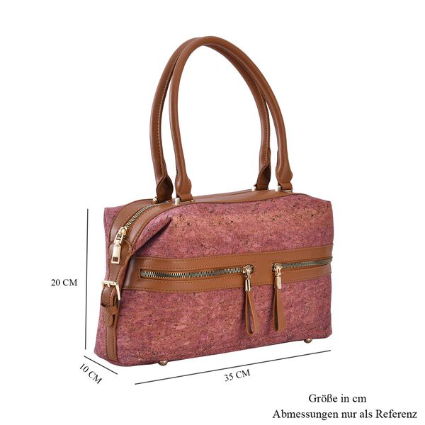 Handtasche aus Naturkork mit RFID-Schutz, Rot image number 6