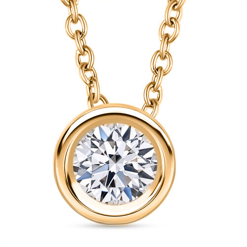 LUXURIANT DIAMOND- Labor VS Diamant-Anhänger mit 50cm Kette, 925 Silber Gelbgold Vermeil- 0,25 ct. image number 0