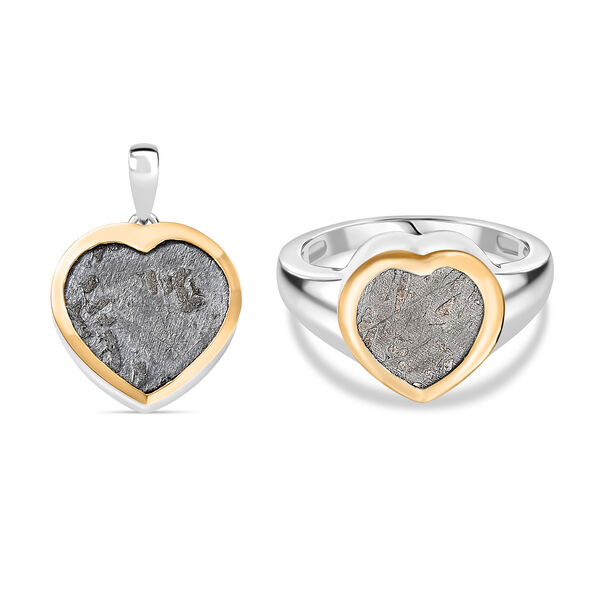 D'Joy Meteorit zweifarbiger Ring und Anh&auml;nger