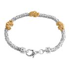 Royal Bali - 925 Silber Zweifarbige Beschichtung Elefant Armband ca. 19 cm ca. 16,14g
