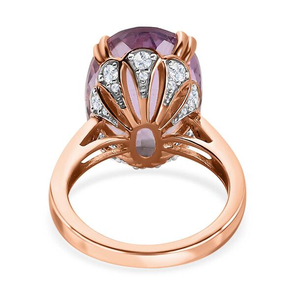 Rose De France Amethyst und Zirkon Cocktail Ring - 12,13 ct. image number 6