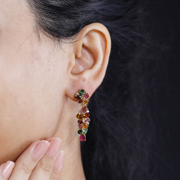 AA Multi-Turmalin und Zirkon Ohrringe - 7,69 ct. image number 10