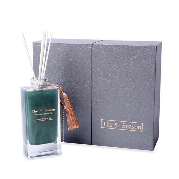The 5th Season - 150ml Reed Diffuser Lufterfrischer in Geschenkbox mit Kunstblumen, Blaugr&uuml;n