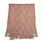 Strickschal mit Quasten und Perlen, Größe 72x149 cm, Blush Rosa