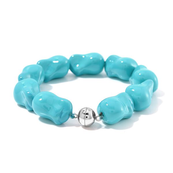 Sleeping Beauty t&uuml;rkisfarbenes Muschelkernperle Armband, 21,5cm image number 2