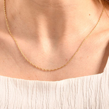 Italienische Singapur-Kette, 925 Silber vergoldet, ca. 60 cm, ca. 2,98g