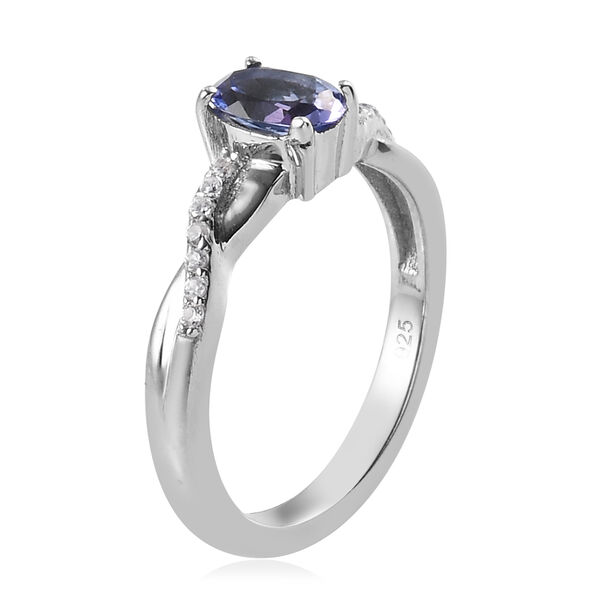 Tansanit und Zirkon Ring 925 Silber platiniert  ca. 0,75 ct image number 5