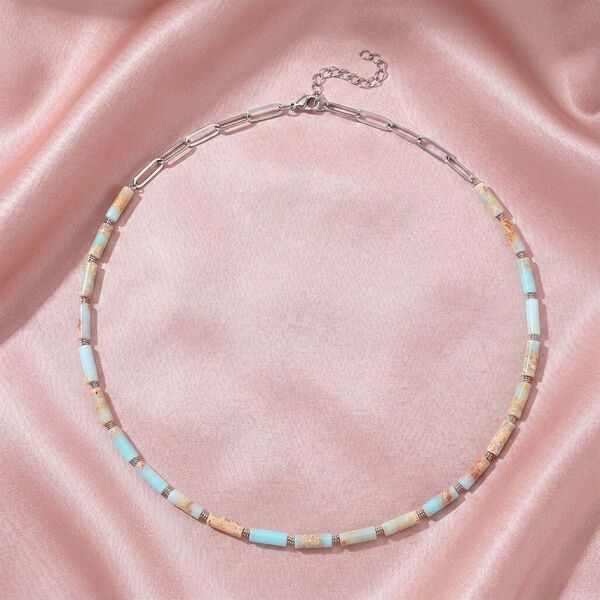 Jade Halskette ca. 50 cm + 5 cm Extender, 316L Edelstahl ca. 62.50 ct image number 1