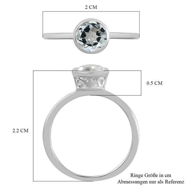 Wei&szlig;er Topas Solit&auml;r Ring 925 Silber  ca. 1,00 ct image number 7