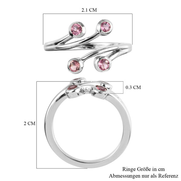 Rosa Turmalin Bypass Ring 925 Silber platiniert  ca. 0,38 ct image number 7