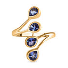 Tansanit-Ring, 925 Silber vergoldet (Größe 16.00) ca. 1,15 ct