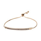 Weißes Zirkonia Bolo-Armband, ca. 15-23 cm, reines Messing ca. 2,00 ct