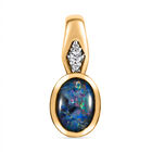 2er-Set, Boulder Opal Triplett und Zirkon-Ring und Anhänger in Silber image number 6