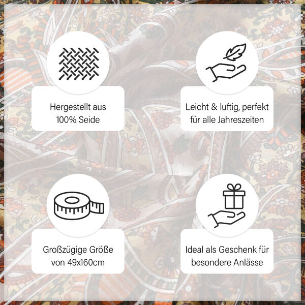 Eleganter Schal aus 100% Seide, Orange image number 4