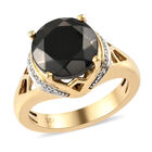 Elite Shungit und Zirkon Ring 925 Silber vergoldet  ca. 2,64 ct image number 3