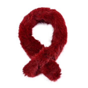 Damen Winterschal aus Kunstfell, Dunkelrot