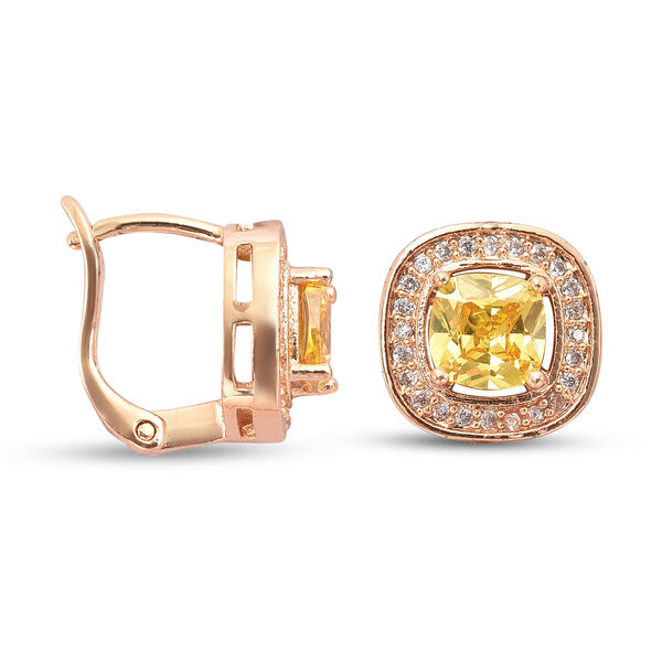 2er-Set Gelber Zirkonia Ohrringe und Anhänger mit Kette 41+5 cm Edelstahl ca. 1,20 ct image number 7