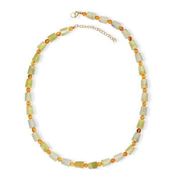 EverTrue Harmonie Serpentin und Bernstein 45+5cm Halskette - 170 ct.