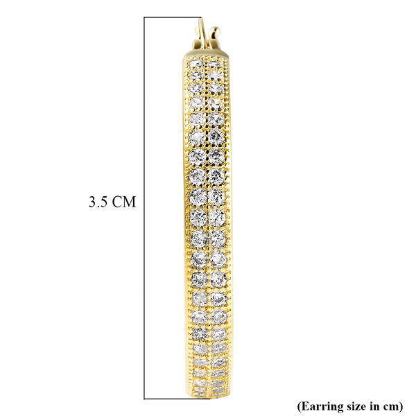 Wei&szlig;e Zirkonia-Creolen, reines Messing goldfarben ca. 2,10 ct image number 6