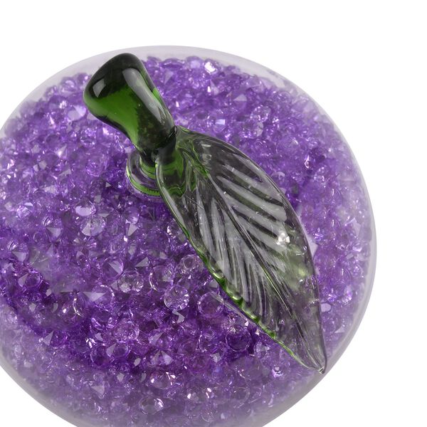 Handgefertigter und dekorativer Apfel-Figur aus Kristall, Lila image number 6