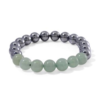 Flexibles Terahertz und gr&uuml;nes Aventurin Armband - 140 ct.