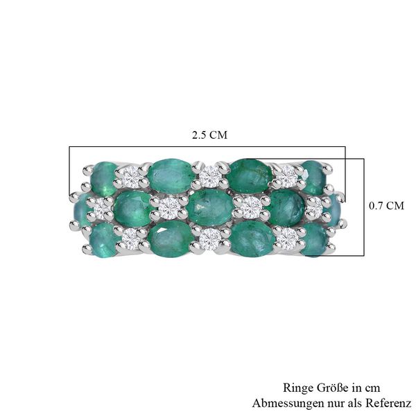 AA Kagem sambischer Smaragd und Zirkon-Ring -  2,21 ct. image number 5