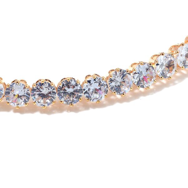 Wei&szlig;er Zirkonia Schmuckset Nickelfreies Messing Gelb vergoldet image number 5