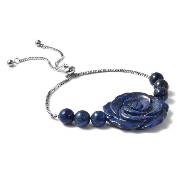 Lapislazuli Armband 16.5 cm Edelstahl ca. 81,50 ct image number 3