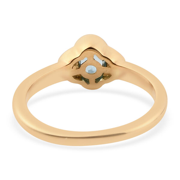 Kambodschanischer blauer Zirkon Ring 925 Silber vergoldet  ca. 0,77 ct image number 6