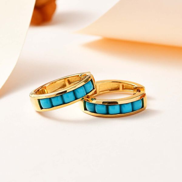 AA Sleeping Beauty T&uuml;rkis Ohrringe - 1,26 ct. image number 2