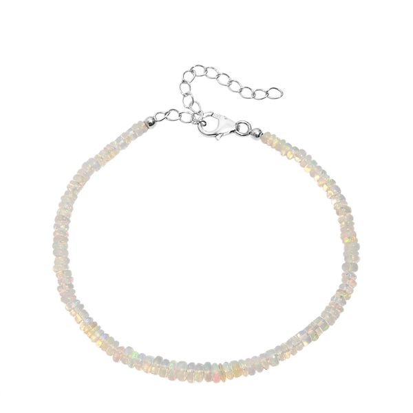 Natürlicher, äthiopischer Welo Opal Armband ca. 19 cm 925 Silber rhodiniert ca. 13,00 ct. image number 3