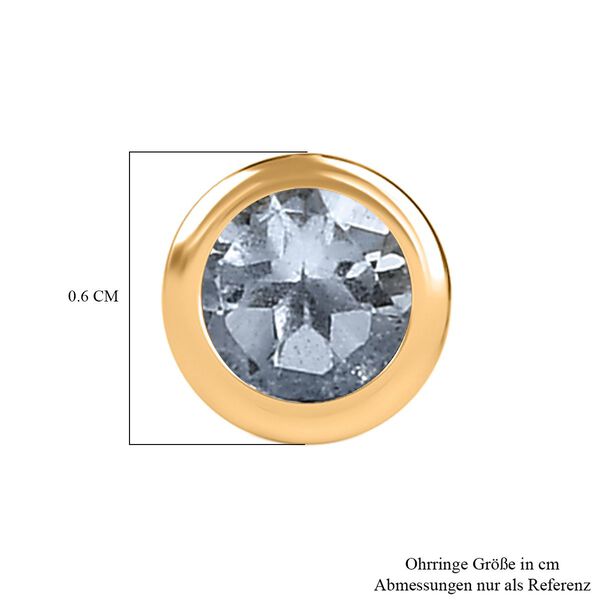 Aquamarin Ohrringe, 925 Silber 750 Gelbgold Vermeil - 0,51 ct. image number 7